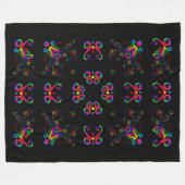 Couverture Polaire Fleurs de Fiesta Dansante (Devant (Horizontal))