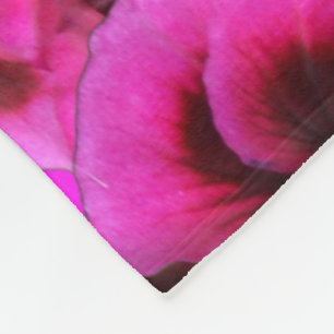 Couverture Polaire Fleurs De Géranium Magenta, Grande Blanche En Tois