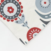 Couverture Polaire Fleurs de gris noir rouge nordique (Coin)