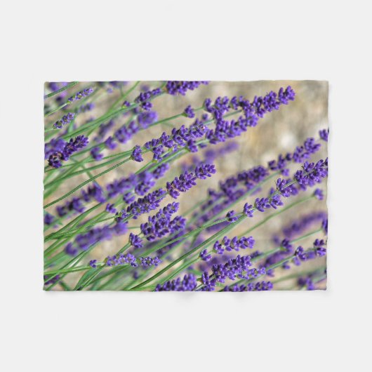 Couverture Polaire Fleurs de lavande (Devant (Horizontal))