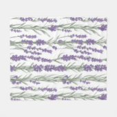 Couverture Polaire Fleurs de lavande à l'aquarelle (Devant (Horizontal))