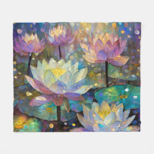 Couverture Polaire Fleurs de lotus délicates fleurissant dans la neig