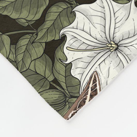 Couverture Polaire Fleurs de lune et sphinx Mois (Coin)