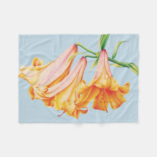 Couverture Polaire Fleurs de lys botanique d'art fin lis fleurs