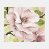 Couverture Polaire Fleurs de Magnolia (Devant (Horizontal))