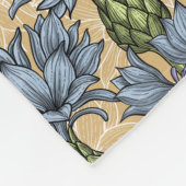 Couverture Polaire Fleurs de maïs bleues, fleurs sauvages sur le jaun (Coin)