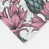 Couverture Polaire Fleurs de maïs roses, fleurs sauvages sur blanc (Coin)