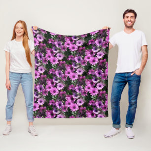 Couverture Polaire Fleurs de marguerite africaine violette motif natu