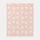 Couverture Polaire Fleurs de marguerite rose vif Motif Boho Super (Devant)