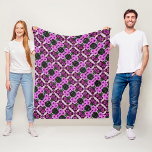 Couverture Polaire Fleurs de marguerite violette Conception abstraite