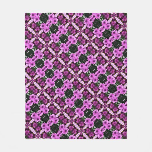 Couverture Polaire Fleurs de marguerite violette Conception abstraite (Devant)