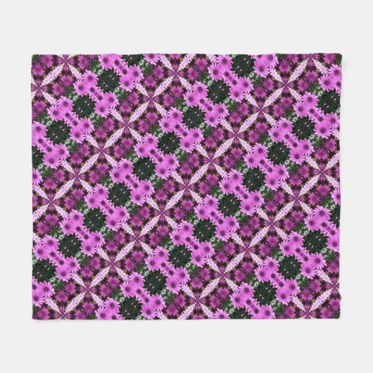 Couverture Polaire Fleurs de marguerite violette Conception abstraite (Devant (Horizontal))