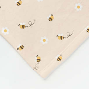Couverture Polaire Fleurs de marmite et abeilles de miel
