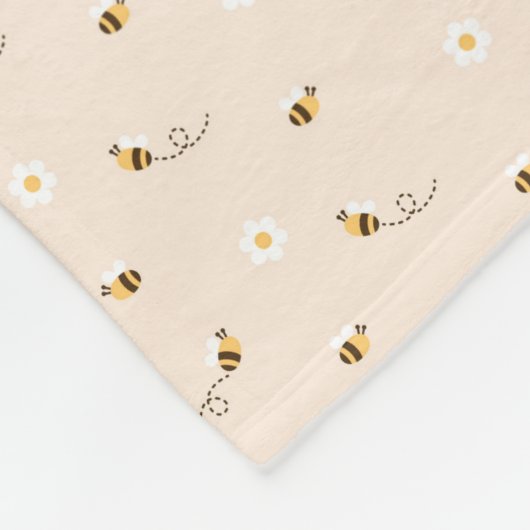Couverture Polaire Fleurs de marmite et abeilles de miel (Coin)