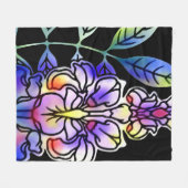 Couverture Polaire Fleurs de néon (Devant (Horizontal))