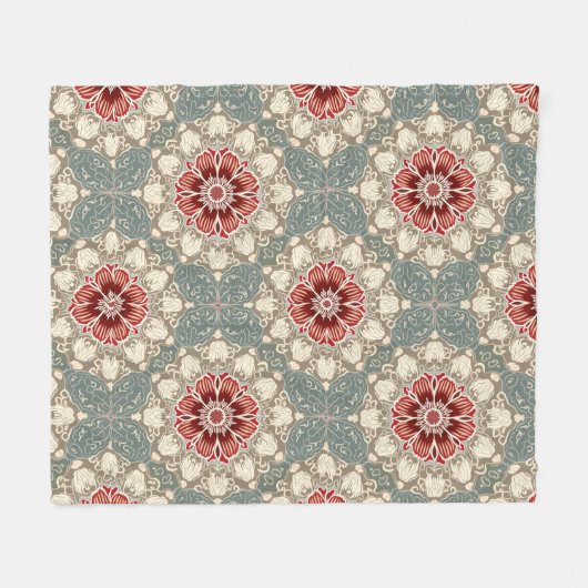 Couverture Polaire fleurs de noël (Devant (Horizontal))