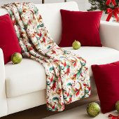 Couverture Polaire Fleurs de Noël tourbillonnées