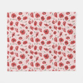 Couverture Polaire Fleurs de pavot (Devant (Horizontal))