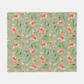 Couverture Polaire Fleurs de pêche au printemps gaies (Devant (Horizontal))