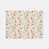 Couverture Polaire Fleurs de pêche au printemps gaies (Devant (Horizontal))
