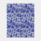 Couverture Polaire Fleurs de Pensée Bleues (Devant)