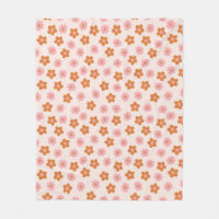 Fleurs de pop mod rétro rose et orange brûlé