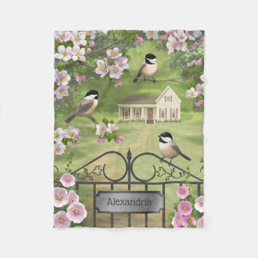 Couverture Polaire Fleurs de poulet Ferme victorienne (Devant)