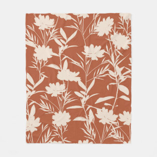 Couverture Polaire Fleurs de prairie de silhouette rétro sans couture
