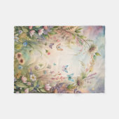 Couverture Polaire Fleurs de prairie et papillons (Devant (Horizontal))