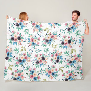 Couverture Polaire Fleurs de printemps colorées motif
