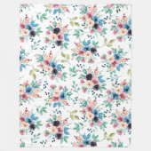 Couverture Polaire Fleurs de printemps colorées motif (Devant)