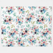 Couverture Polaire Fleurs de printemps colorées motif (Devant (Horizontal))