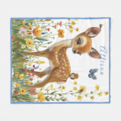 Couverture Polaire Fleurs de printemps des abeilles tachetées (Devant (Horizontal))