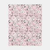 Couverture Polaire Fleurs de printemps fleuris feuilles branches pin (Devant)