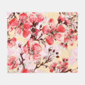 Couverture Polaire Fleurs de printemps U Motif (Devant (Horizontal))