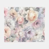 Couverture Polaire Fleurs de rose élégantes (Devant (Horizontal))