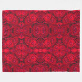 Couverture Polaire Fleurs de roses rouges avec gouttes - photographie (Devant (Horizontal))