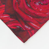 Couverture Polaire Fleurs de roses rouges avec gouttes - photographie (Coin)