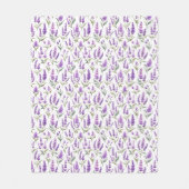 Couverture Polaire Fleurs de Sauge Violette Lavande Verte (Devant)