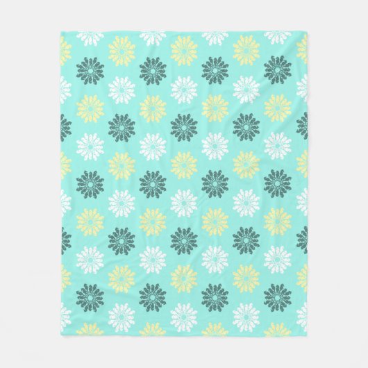 Couverture Polaire Fleurs de Seahorse Aquamarine Fleece Blanket (Devant)