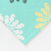Couverture Polaire Fleurs de Seahorse Aquamarine Fleece Blanket (Coin)