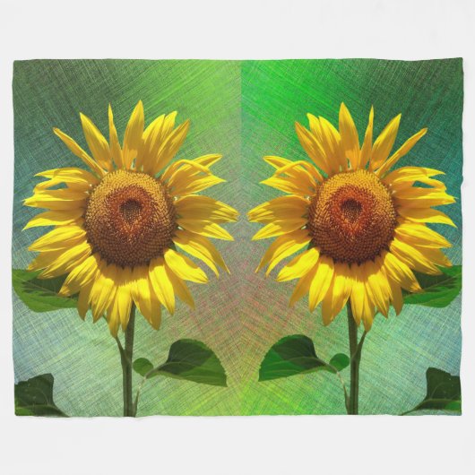 Couverture Polaire Fleurs de soleil (Devant (Horizontal))