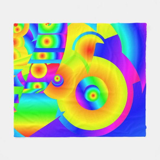 Couverture Polaire Fleurs de soleil Abstraites (Devant (Horizontal))