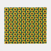 Couverture Polaire Fleurs de soleil avec abeille (Devant (Horizontal))