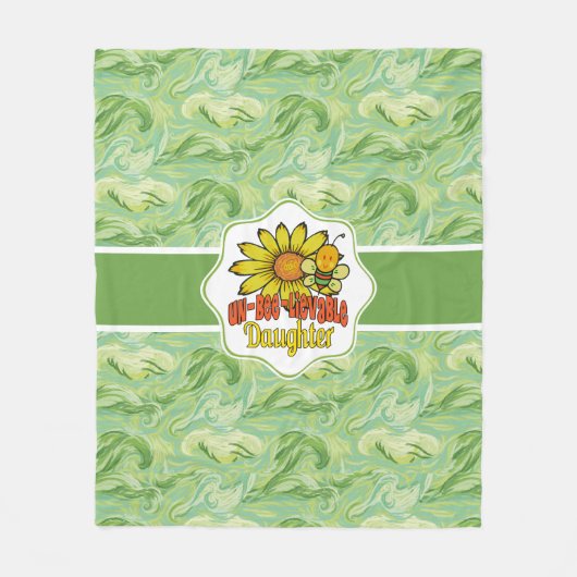 Couverture Polaire Fleurs de soleil et abeilles incroyables (Devant)