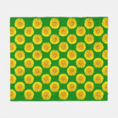 Couverture Polaire "Fleurs de soleil" Green Fleece design de couvertu (Devant (Horizontal))