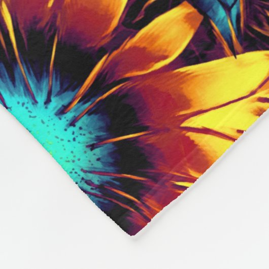 Couverture Polaire Fleurs de soleil lumineuses (Coin)