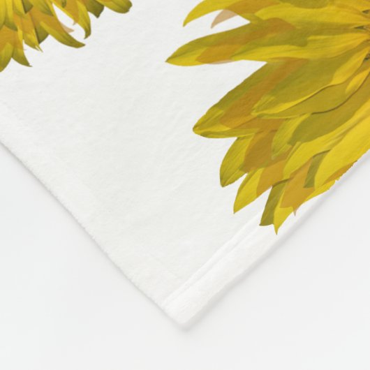 Couverture Polaire Fleurs de soleil rayées jaunes (Coin)