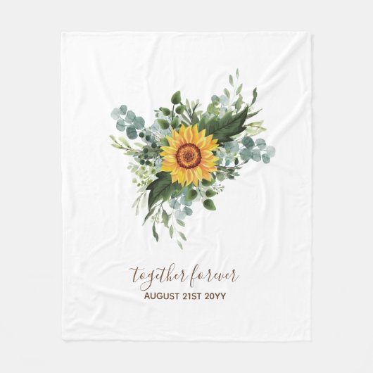 Couverture Polaire Fleurs de soleil rustiques Eucalyptus Leaf (Devant)