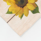Couverture Polaire Fleurs de soleil rustiques sur bois (Coin)